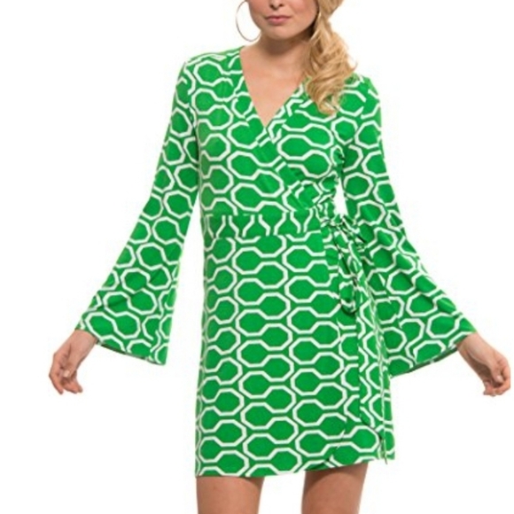 Macbeth Collection Links Pattern Wrap Dress SZ SM - Picture 1 of 5